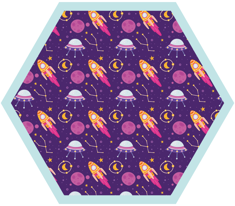 Tapis vinyle pour enfants thème espace - TenStickers