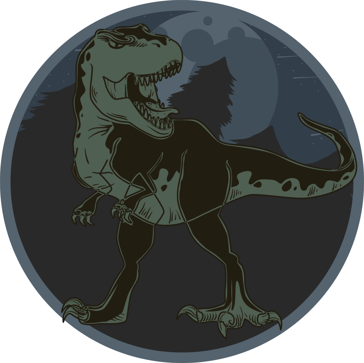 tapis vinyle animal Le t-rex sauvage sombre - TenStickers