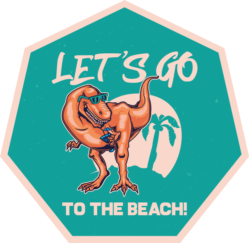 Tapis vinyle animal amusement de dinosaure de plage - TenStickers