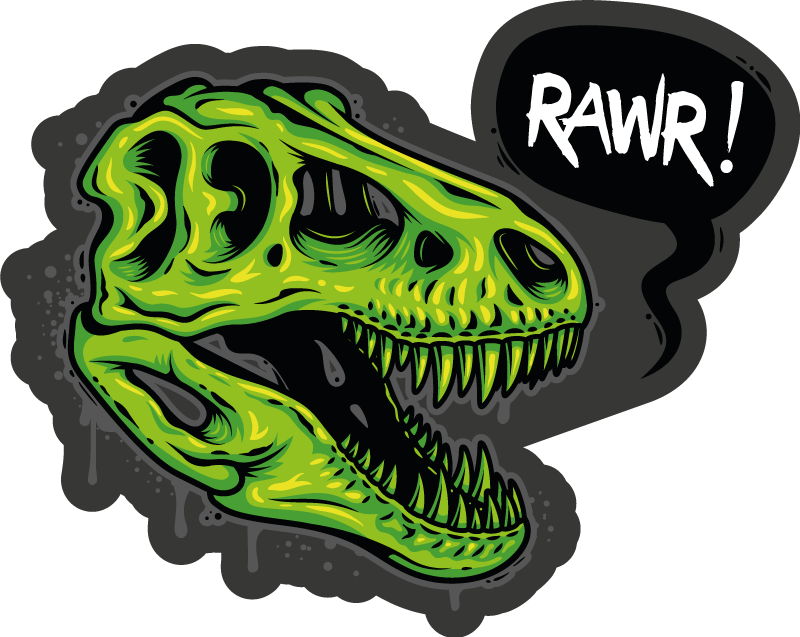 Tapis vinyle Illustration tête de dinosaure texte rawr - TenStickers