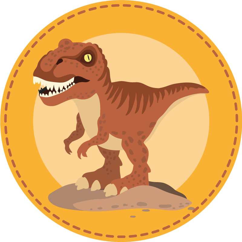 Tapis vinyle pour enfants tapis rond dinosaure - TenStickers