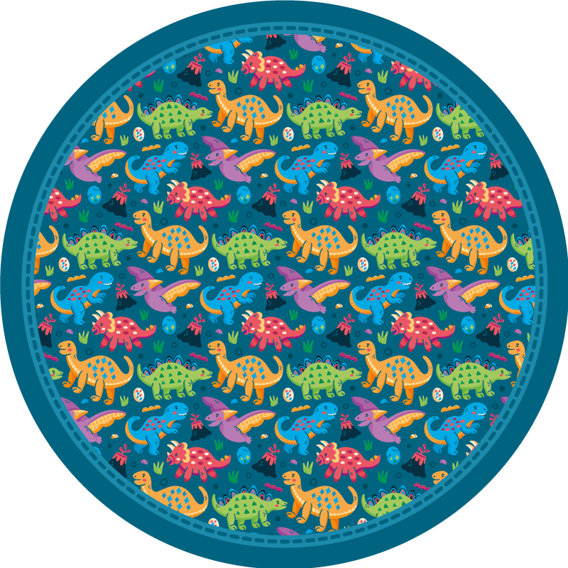 Tapis vinyle pour enfants motif circulaire de dinosaure - TenStickers