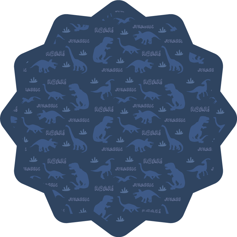 Tapis vinyle Silhouette dinosaure sur fond bleu - TenStickers