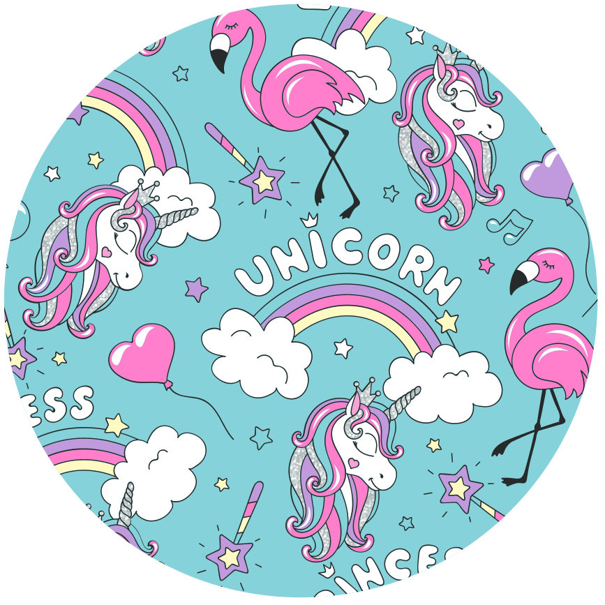 Tapis vinyle autres tapis cercle de fantaisie de licorne - TenStickers