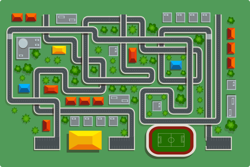 Tapis vinyle route conception des routes de la ville - TenStickers