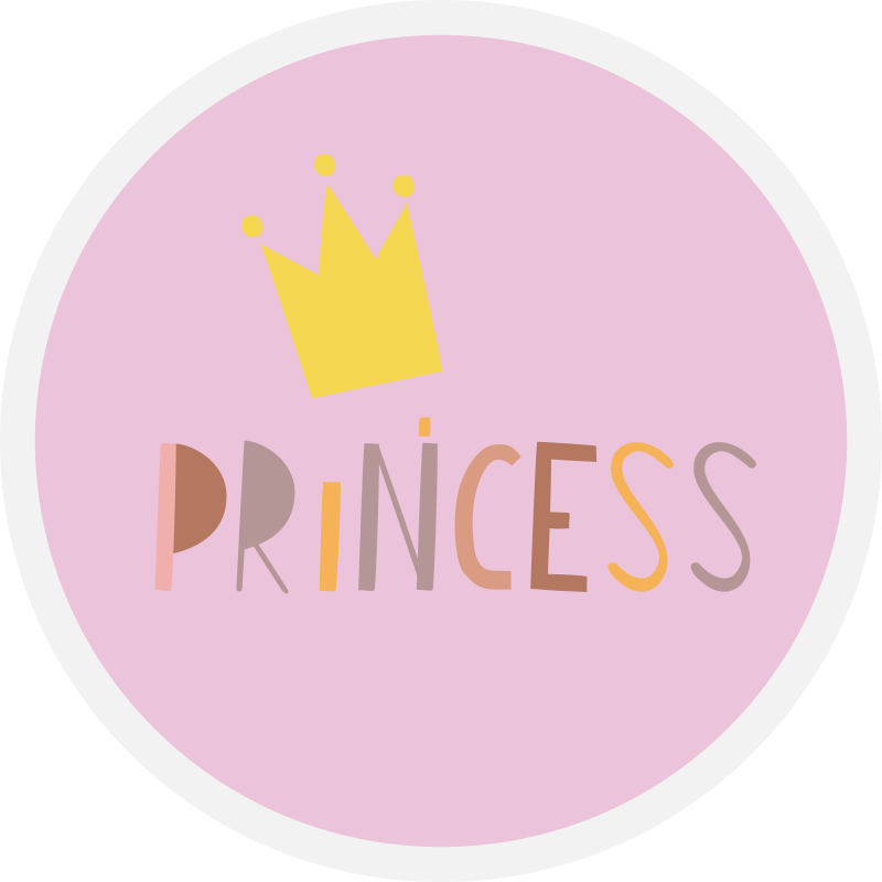Tapis vinyle chambre bébé couronne de princesse circulaire - TenStickers