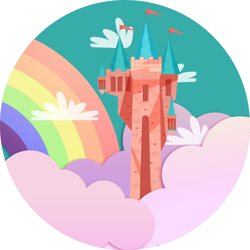 Tapis vinyle pour enfants château fantastique - TenStickers