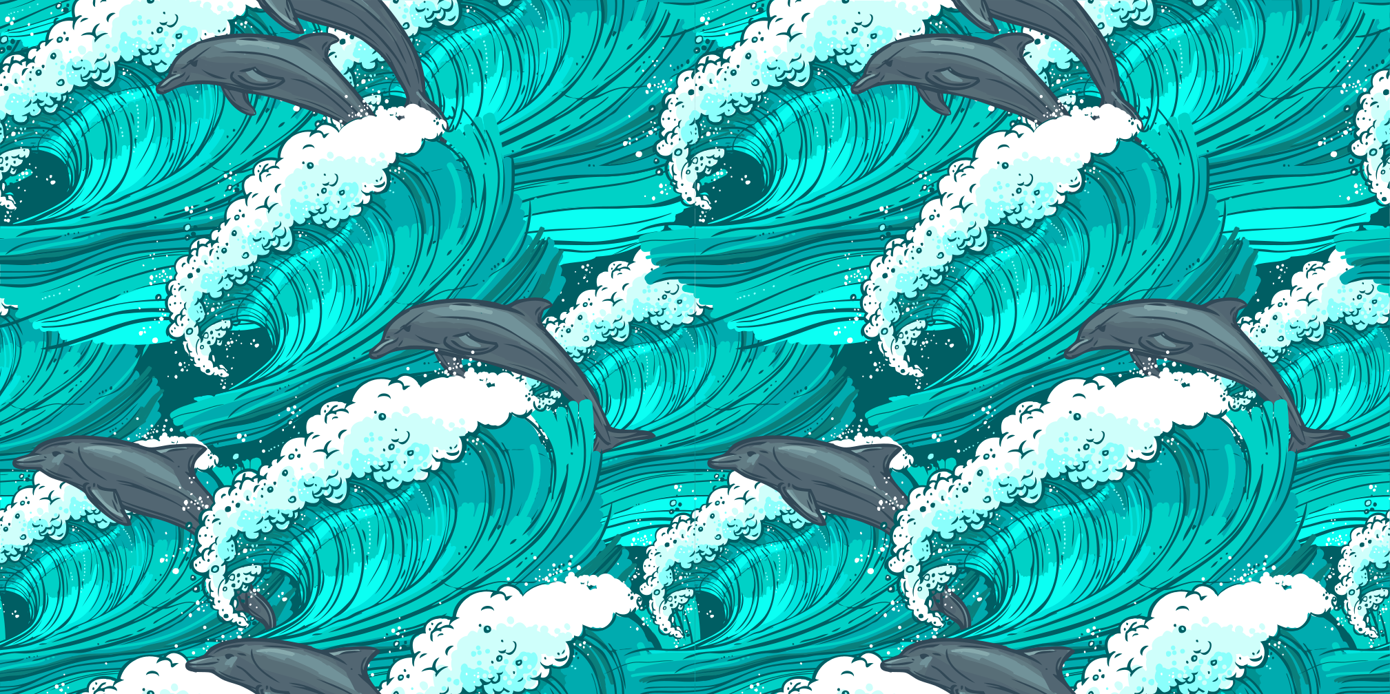 tapis vinyle animal Dauphin dans l'océan - TenStickers