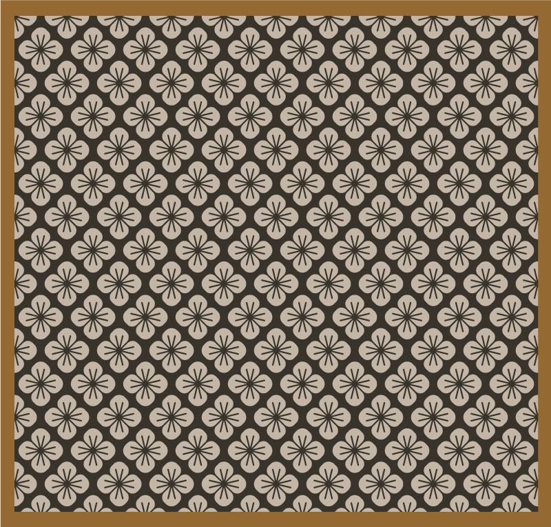 Tapis vinyle cuisine motif floral tons bruns - TenStickers