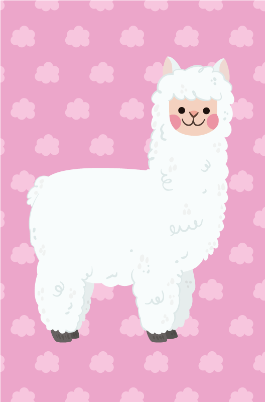 Tapis vinyle chambre bébé illustration de lama nuageux - TenStickers