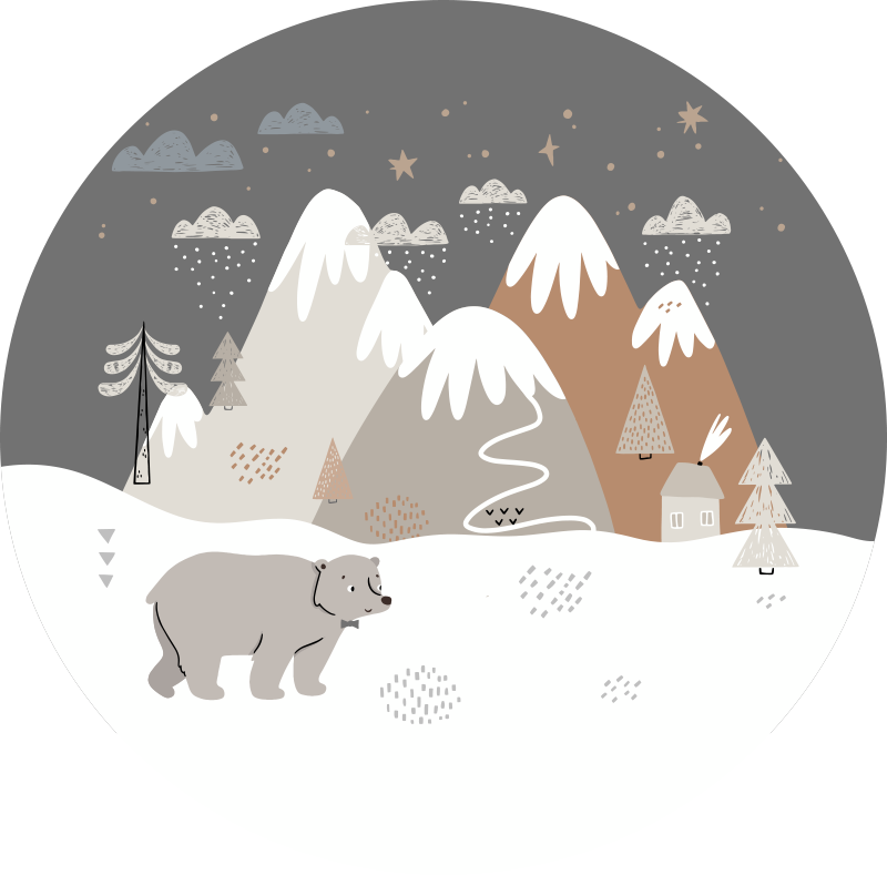 tapis vinyle pour enfants Style nordique animaux sauvages - TenStickers