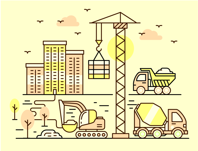 Tapis vinyle pour enfants Camion malaxeur - TenStickers