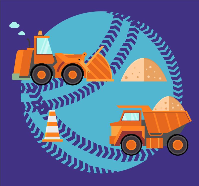 Tapis vinyle pour enfants aire de jeux de construction - TenStickers