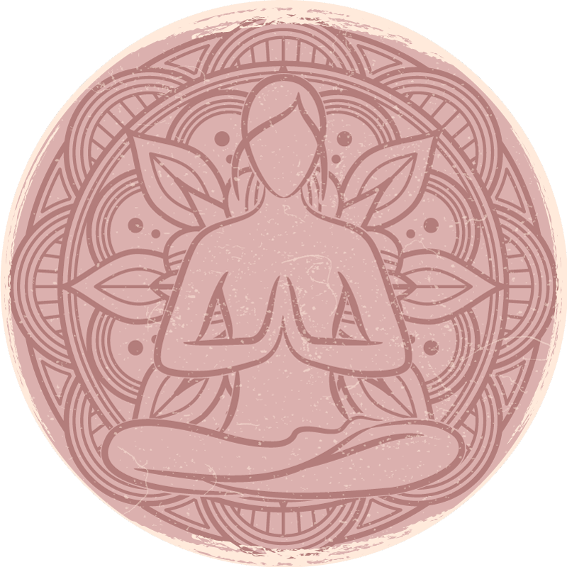 Tapis vinyle salon Figure de méditation lotus - TenStickers