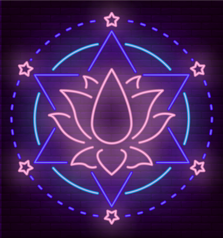 Tapis vinyle mandala motif mandala néon - TenStickers