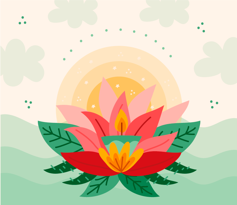 Tapis vinyle fleurs et plantes illustration de lotus - TenStickers