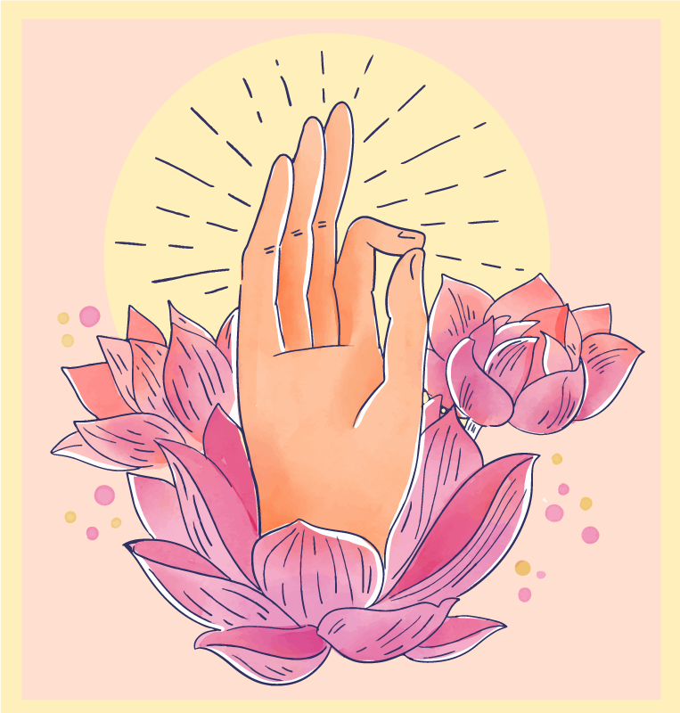 Tapis vinyle mandala illustration de fleur spirituelle - TenStickers