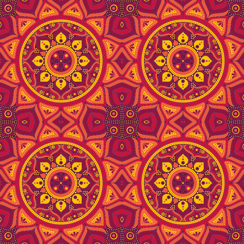 Tapis vinyle mandala symétrie inspirée du mandala - TenStickers