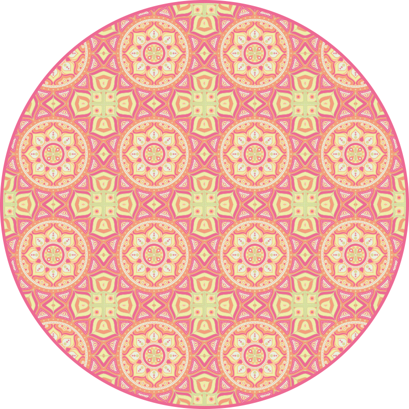Tapis vinyle mandala cercle motif mandala - TenStickers