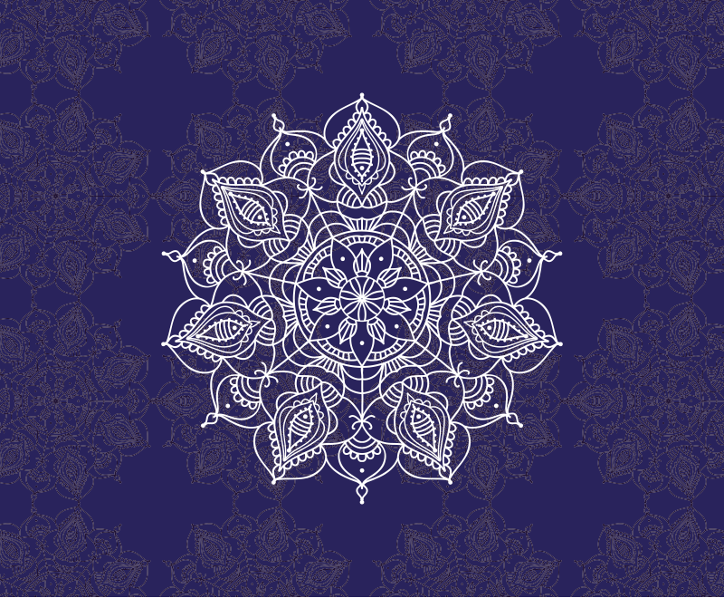 Tapis vinyle Mandala lotus spirituel - TenStickers