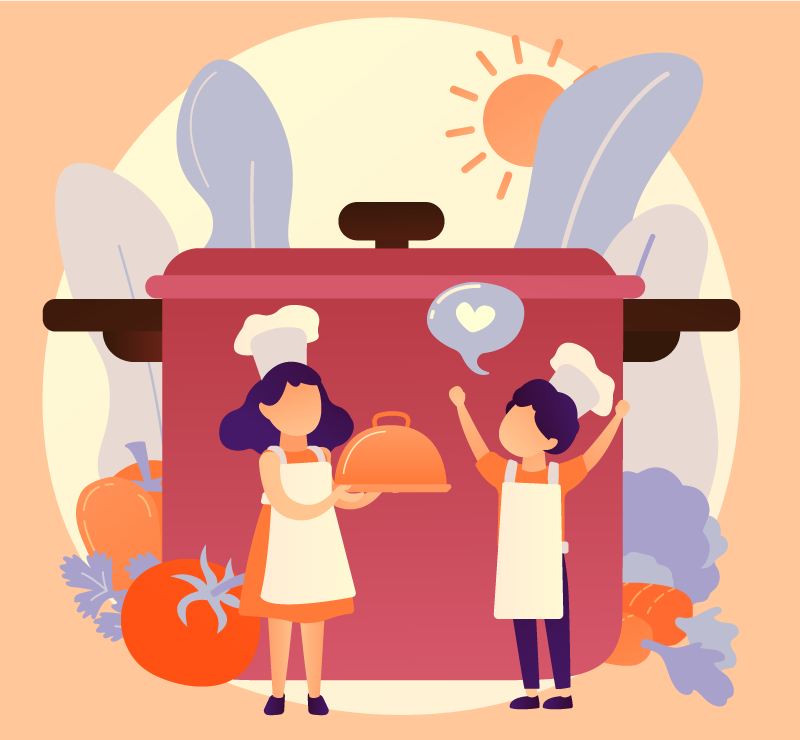 Tapis vinyle pour enfants personnages culinaires - TenStickers