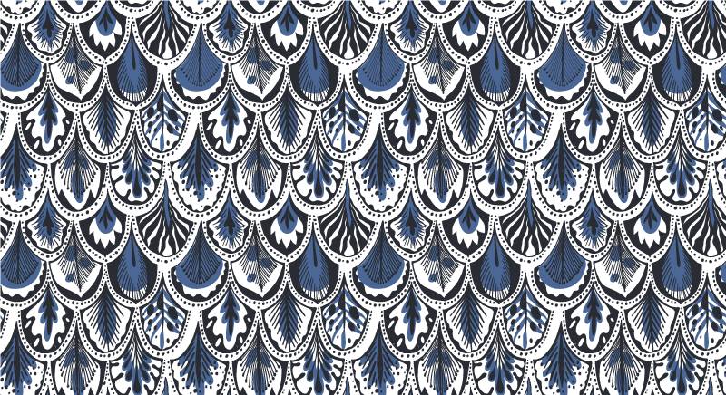 Tapis vinyle carreaux de ciment motif de queue de paon - TenStickers