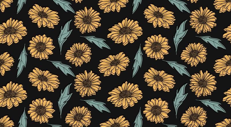 Tapis vinyle fleurs et plantes Élégance de tournesol - TenStickers