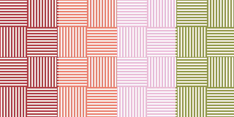 Tapis vinyle geometrique Carrés rayés colorés - TenStickers