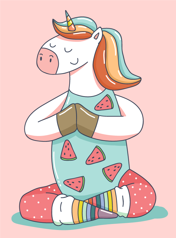 Tapis vinyle autres tapis licorne en méditation - TenStickers