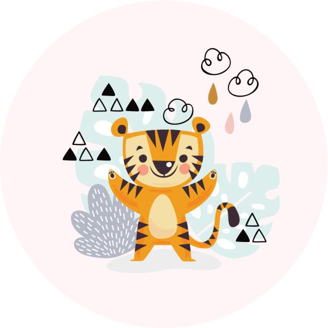 Tapis vinyle pour enfants Dessin d'un tigre - TenStickers