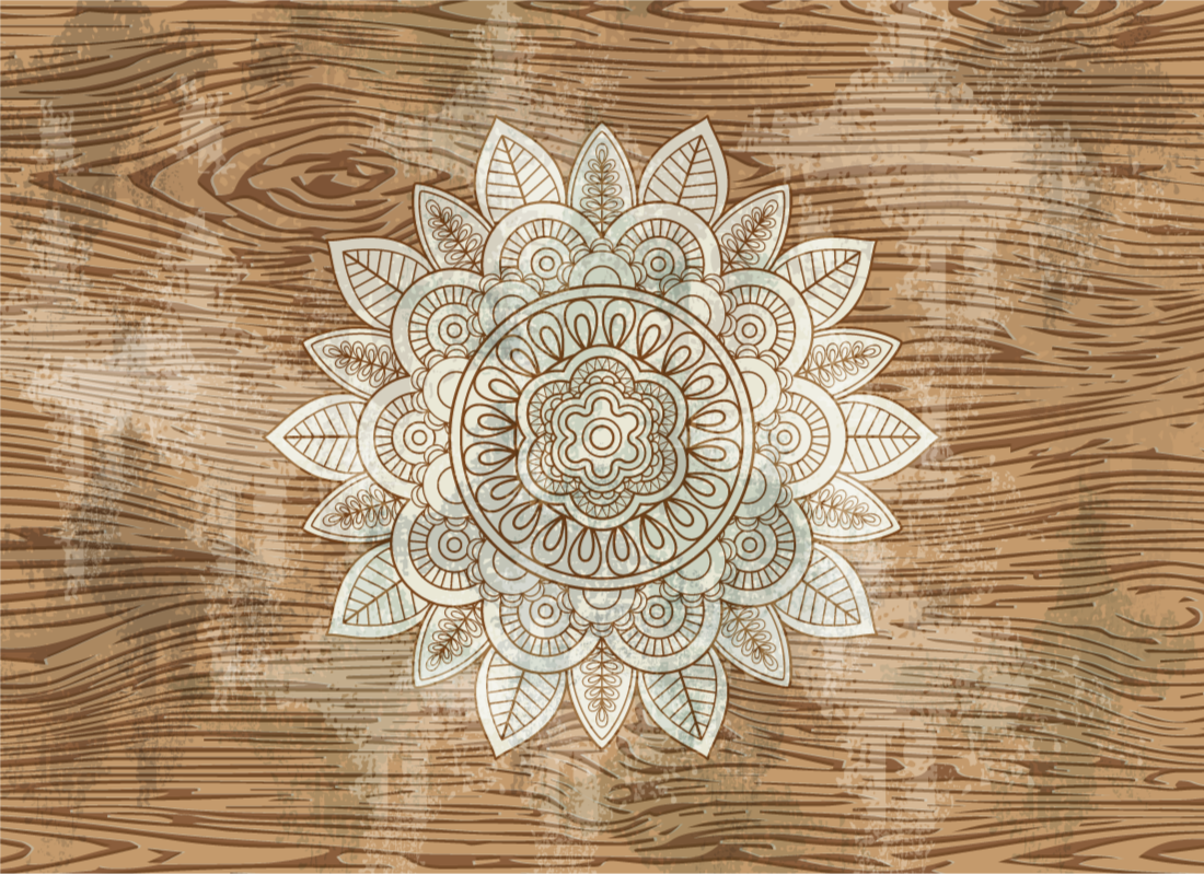 Tapis vinyle mandala point focal mandala - TenStickers