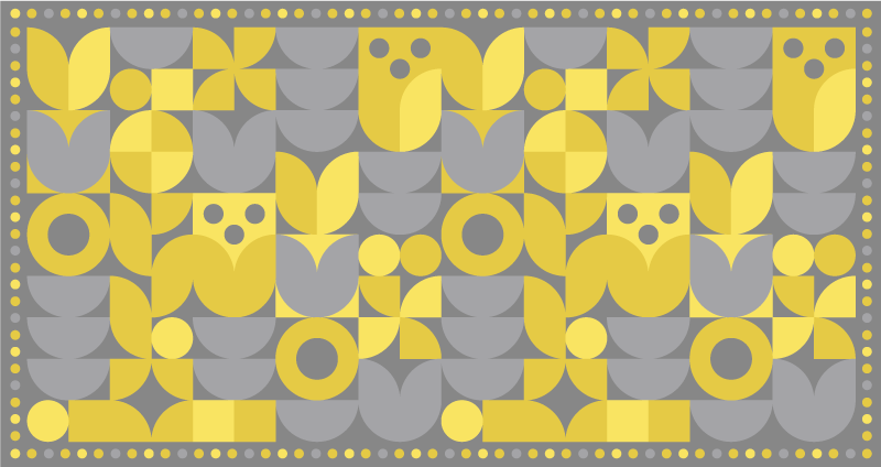 Tapis vinyle géométrique motif géométrique jaune - TenStickers
