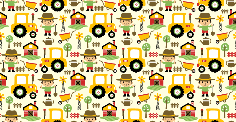 Tapis vinyle pour enfants motif ferme - TenStickers