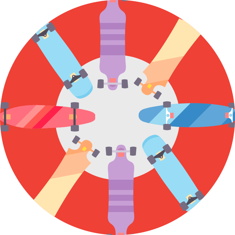 Tapis vinyle chambre Types de skateboard - TenStickers