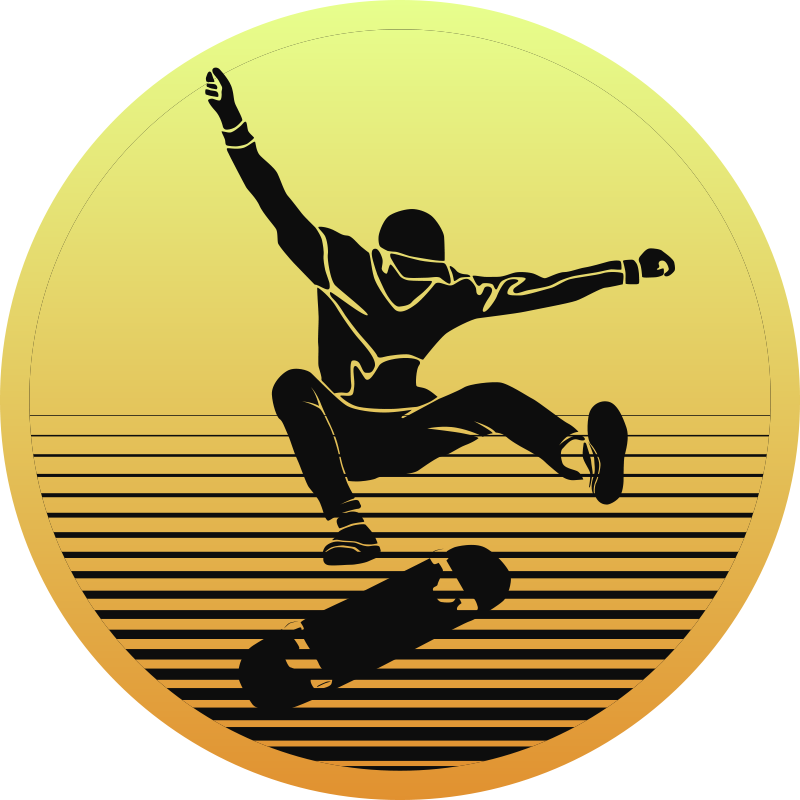Tapis vinyle ado silhouette de planche à roulettes - TenStickers