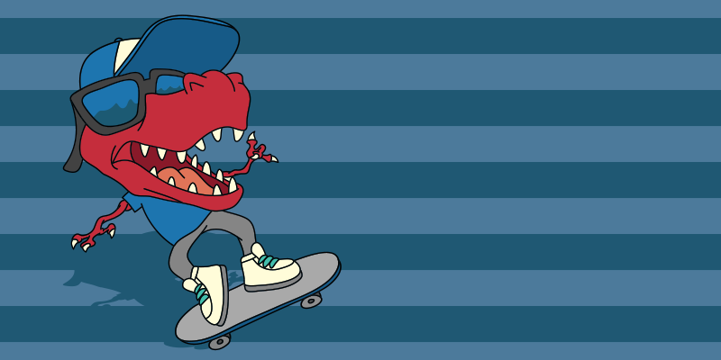 Tapis vinyle autres tapis dinosaure faisant du skateboard - TenStickers