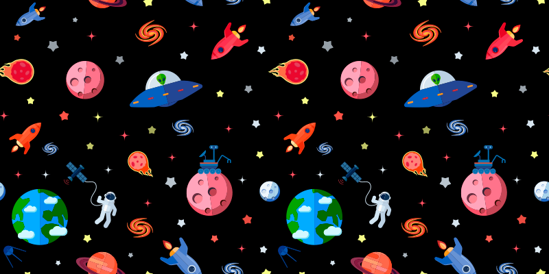 Tapis vinyle pour enfants Planètes et galaxie - TenStickers