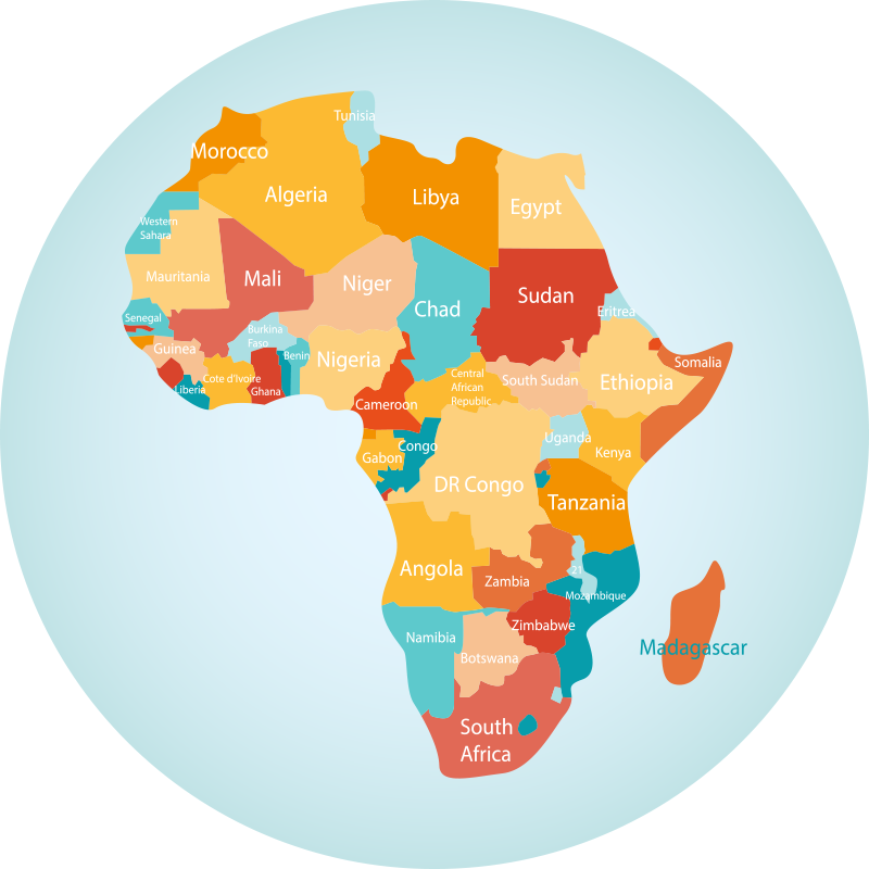 Tapis vinyle carte du monde Carte de l'afrique - TenStickers