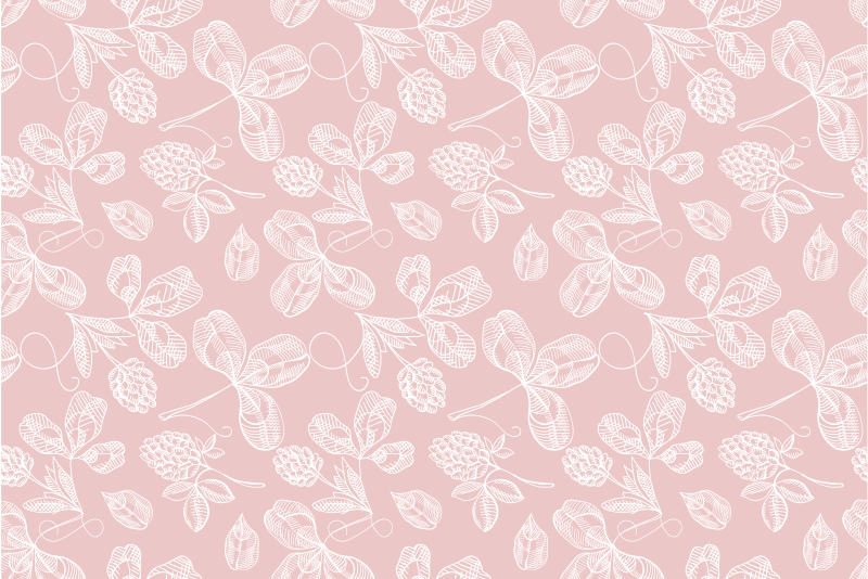 tapis vinyle salon Feuilles roses - TenStickers