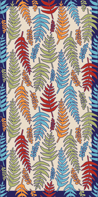 tapis vinyle salon Feuilles de couleur vive - TenStickers