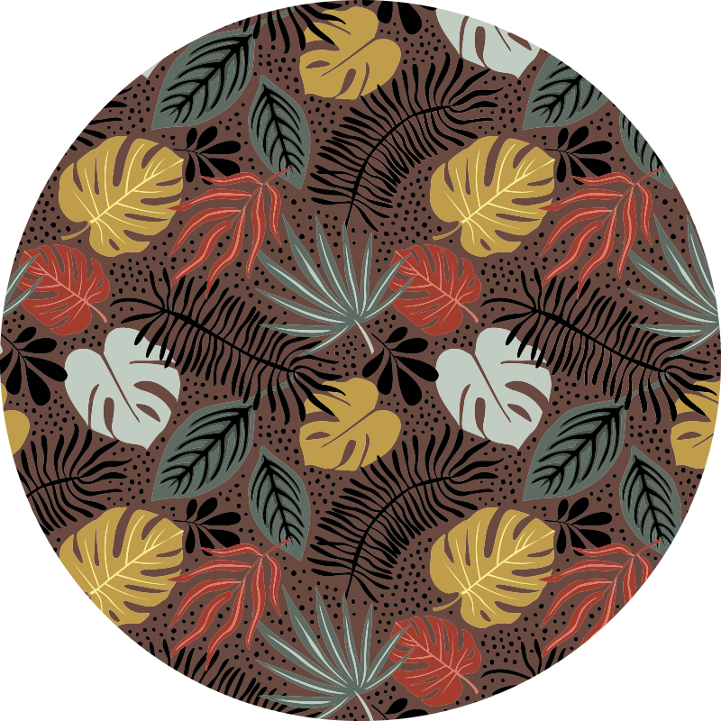 tapis vinyle salon Collage de feuilles - TenStickers