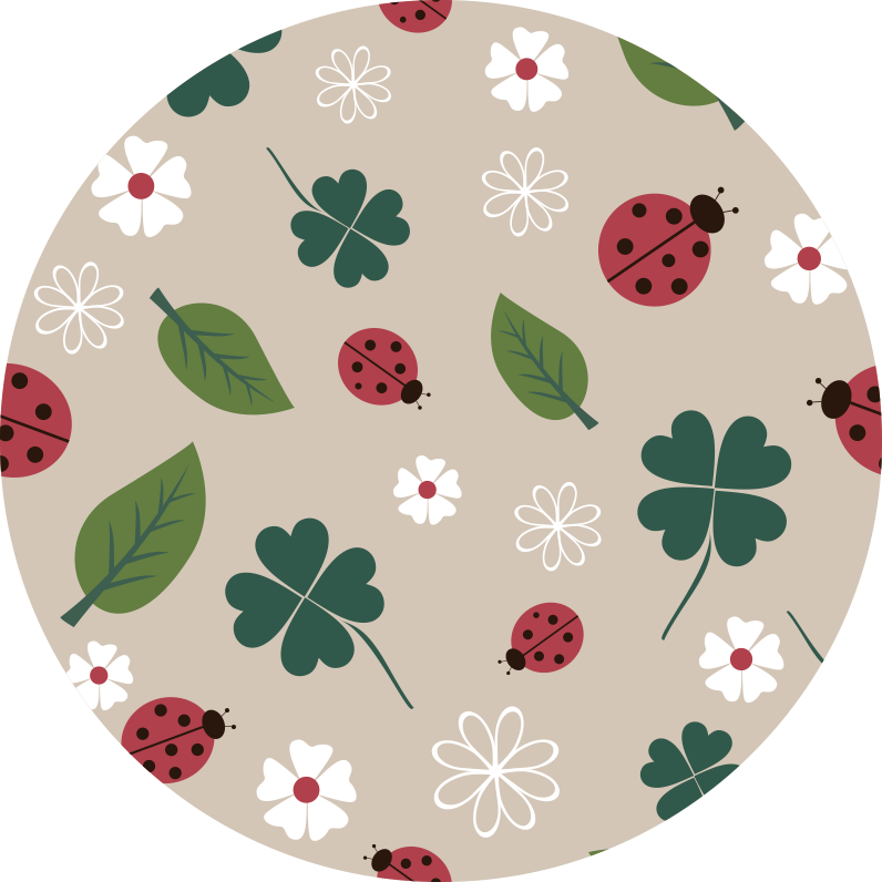 Tapis vinyle animal Feuilles avec coccinelle - TenStickers