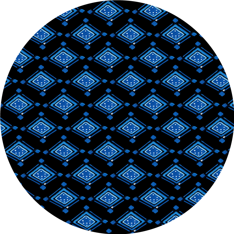 tapis vinyle salon Nordique noir et bleu - TenStickers