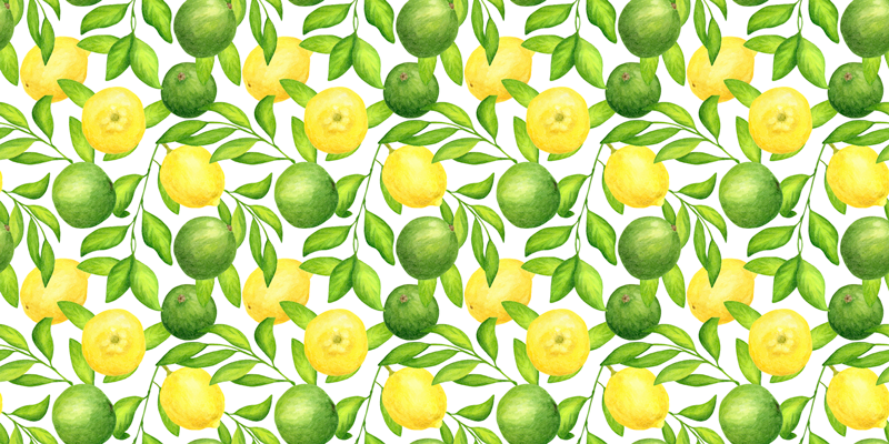 tapis vinyle cuisine Citrons et limes - TenStickers