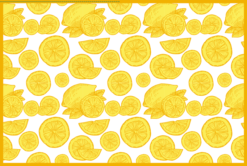 tapis vinyle cuisine Croquis orange et citron - TenStickers