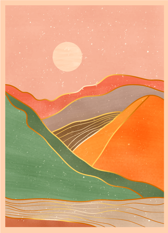 Tapis vinyle chambre Paysage pastel coloré - TenStickers