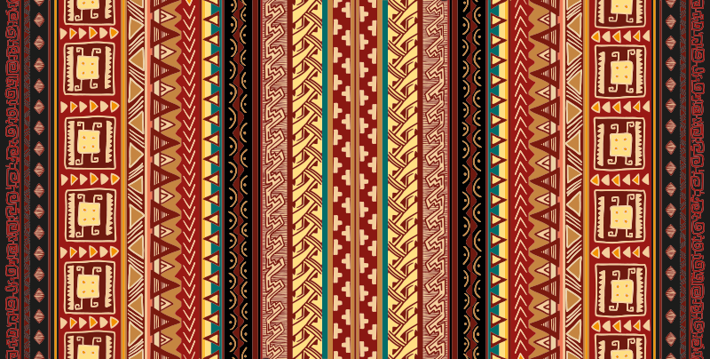 Tapis vinyle chambre rayures à motifs ethniques - TenStickers