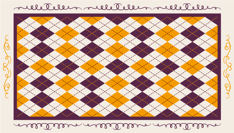 Tapis vinyle carreaux de ciment motif géométrique à chevrons - TenStickers