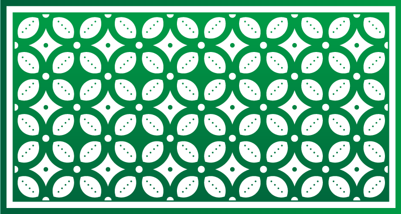 Tapis vinyle cuisine motif de feuille géométrique - TenStickers