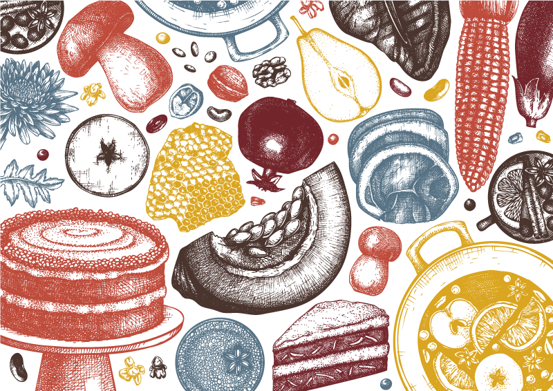 tapis vinyle cuisine Attributs d'automne - TenStickers